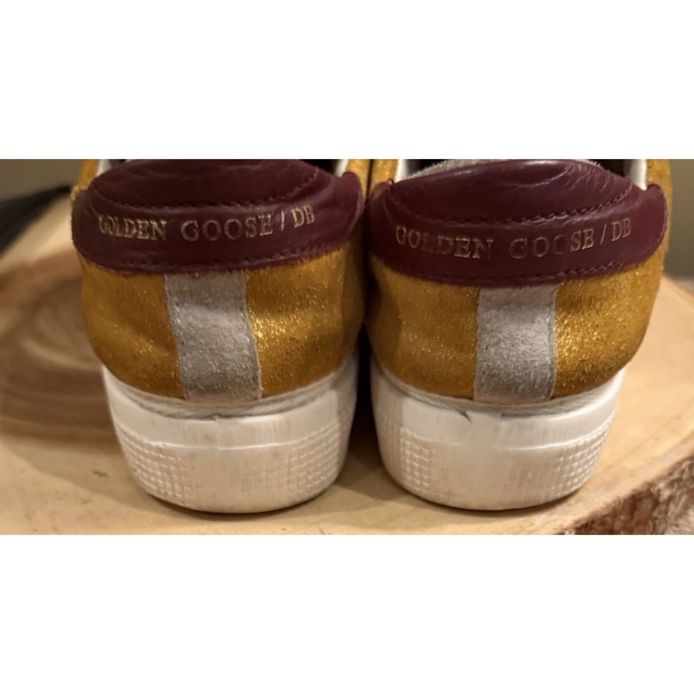 Golden‎ Goose Two-Tone May Shoes Women's 5 Mustard Suede  Sneakers & Zipper Case - Picture 11 of 16